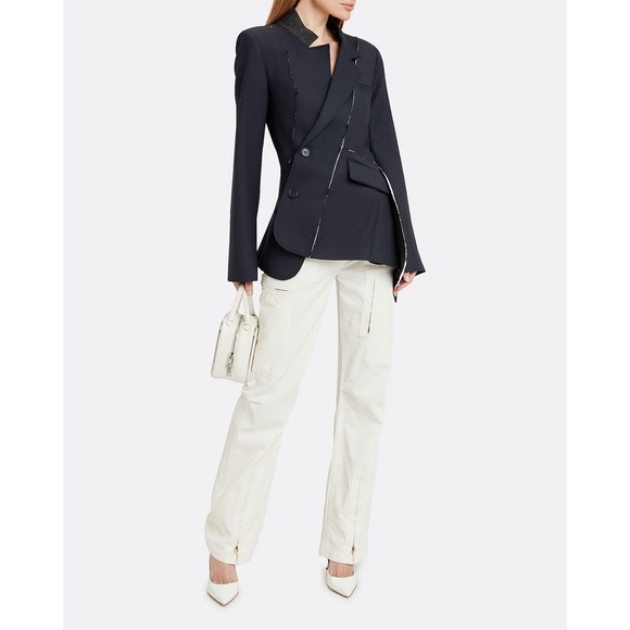 MONSE NAVY BLUE DECONSTRUCTED SLASHED JACKET BLAZER 4 NWOT - Picture 4 of 16